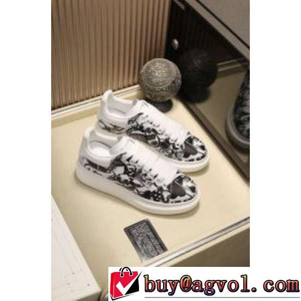 2026秋冬 アレキサンダー マックイーン 今買い◎得 プリント柄  alexander mcqueen ブランド 偽物 通販 極上シューズ スニーカー 男女兼用 脱ぎ履きしやすい/着脱しやすい