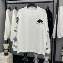 存在感のある 2026秋冬 長袖Tシャツ レジャー 縦には伸びにくい クロムハーツ CHROME HEARTS 3色可選 スタイリッシュな印象