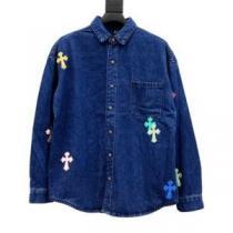 2026秋冬 大人気アイテム！入手困難 クロムハーツコピー クロムハーツ CHROME HEARTS デニムジャケット 堪能できるコート ギャザーを寄せた襟