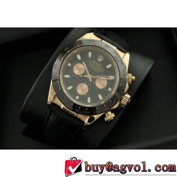 レザー ベルト 今一番HOTな新品 ロレックス ROLEX 簡単に取り外し 2026 機械式（自動巻き）ムーブメント男性用腕時計 ロレックスブランドコピー 黒文字盤 ローズゴールド 数に限りがある.196.