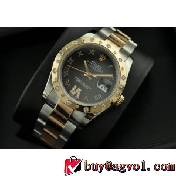 ファション性の高い ロレックス ROLEX 自動巻き ムーブメント カレンダー機能付き 2026 ロレックスコピーブランド 恋人腕時計 ダイヤベゼル ステンレス 黒文字盤  ダイヤ付き時計ケース.196.