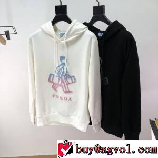 2026秋冬 パーカー 人気ブランド プラダ PRADA 2色可選 プラダブランド 偽物 通販 プリントパーカ 秋の定番 スタイリッシュ