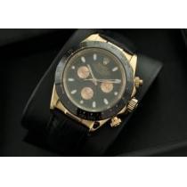 レザー ベルト 今一番HOTな新品 ロレックス ROLEX 簡単に取り外し 2025 機械式（自動巻き）ムーブメント男性用腕時計 ロレックスブランドコピー 黒文字盤 ローズゴールド 数に限りがある.196.