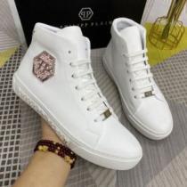 2026秋冬 フィリッププレイン PHILIPP PLEIN 存在感のある ビット付き 2色可選 透湿?防水素材採用 ハイトップシューズ  軽量で疲れにくい フィリッププレインスーパーコピー 激安