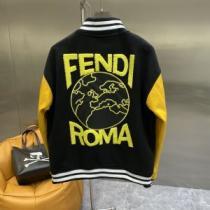 高級感漂わせる フェンディ偽物ブランド 2025秋冬 フェンディ FENDI 海外セレブ愛用 革ジャンパー 野球ウェア 鮮やかな配色 