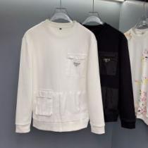 2026秋冬 プラダ PRADA プラダブランド コピー 海外限定ライン ロゴパーカー 袖ライン 2色可選 プルオーバーパーカー 程よい厚み プリントパーカ