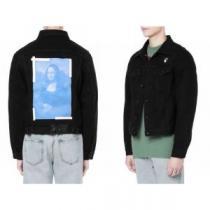 逸品 2026新作 Off-White オフホワイト デニムジャケット 芸能人に愛用者続出 オフホワイト偽物ブランド 大花プリント 2色可選