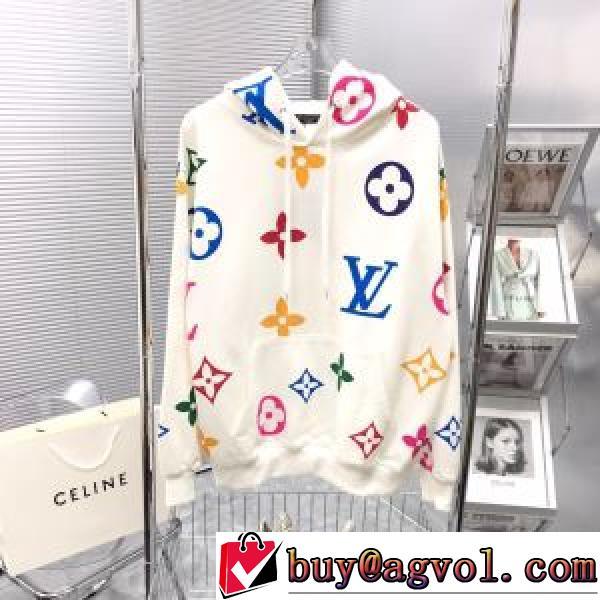 2026新作 パーカー 秋の定番 ポケットづき オリジナルプリント ルイ ヴィトン LOUIS VUITTON 2色可選 お洒落に魅せる ルイ ヴィトンスーパーコピー