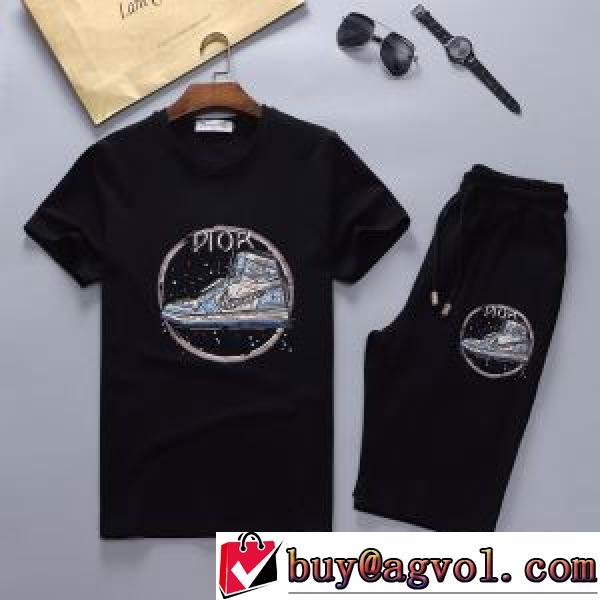 サイズ豊富 2色可選 半袖Tシャツ セットアップ上下 通気性に優れた 2026新作 ディオール DIOR 刺繍使い 着心地満点 着回し度抜群 ディオールブランドスーパーコピー