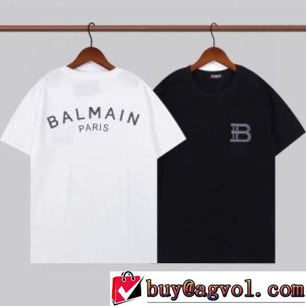 ランキング1位 バルマンスーパーコピー 2色可選 2026新作 バルマン BALMAIN 半袖Tシャツ 収縮性のある ラウンドネック