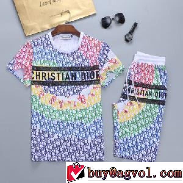 2色可選 魅力ファッション 2026新作 ディオール DIOR 半袖Tシャツ セットアップ上下 ディオールブランド 偽物 通販通気性に優れた カジュアル