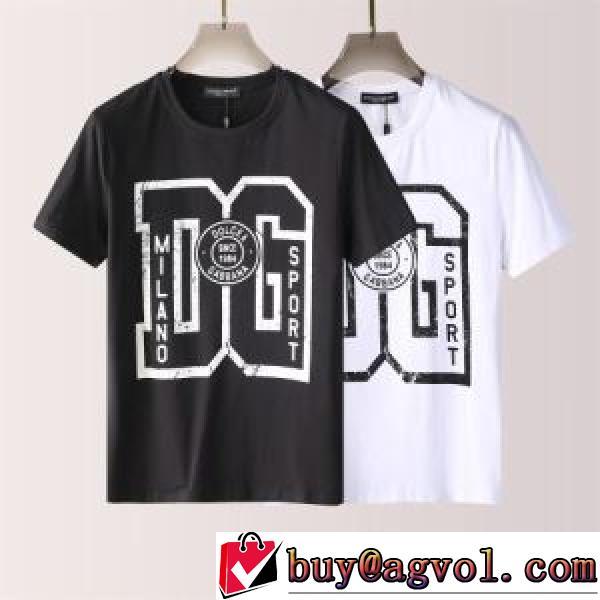 2色可選 レジャー シンプル 薄手 ドライ 2026新作 存在感のある ドルチェ＆ガッバーナ Dolce&Gabbana 半袖Tシャツ ラウンドネック D&Gブランド コピー