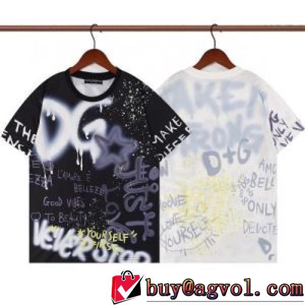 ポップ D&Gスーパーコピー 2色可選 2026新作 ドルチェ＆ガッバーナ 半袖Tシャツ プリント 吸汗性に優れ ラックスした雰囲気 Dolce&Gabbana