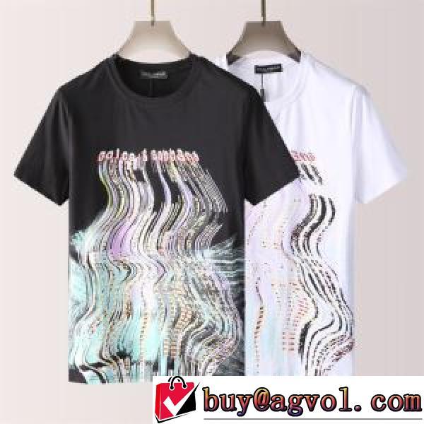 2026新作 ラウンドネック 半袖Tシャツ プリント ドルチェ＆ガッバーナ カッコいい印象を付ける Dolce&Gabbana 2色可選 カジュアル ファッション 人気 D&Gコピー ブランド