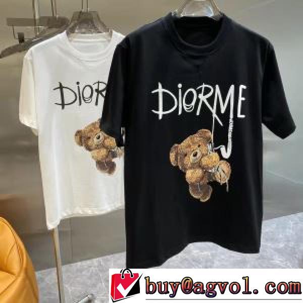 男女兼用 2026新作 ディオール ラウンドネック 半袖Tシャツ プリント DIOR ディオールコピー 快適な着心地 吸汗速乾 スタイリッシュな印象 2色可選 