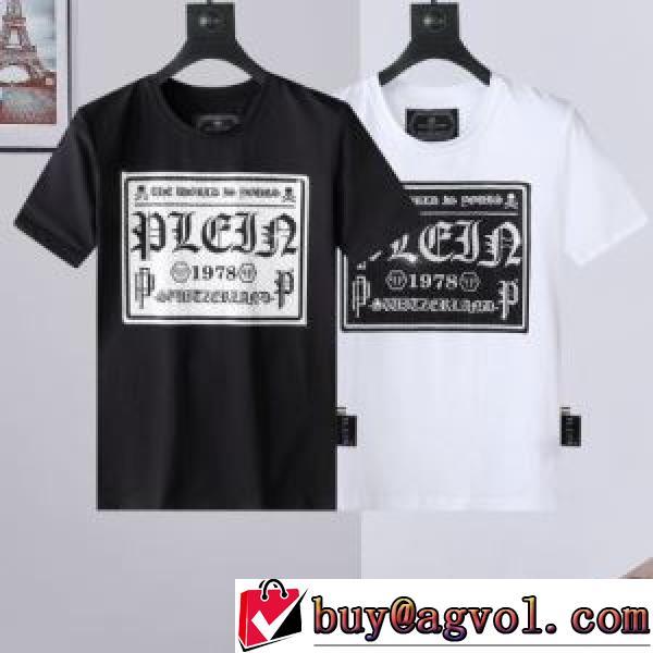 2026新作 フィリッププレインブランド 偽物 通販 フィリッププレイン PHILIPP PLEIN 2色可選 Tシャツ 極上の着心地 プリント 縦には伸びにくい