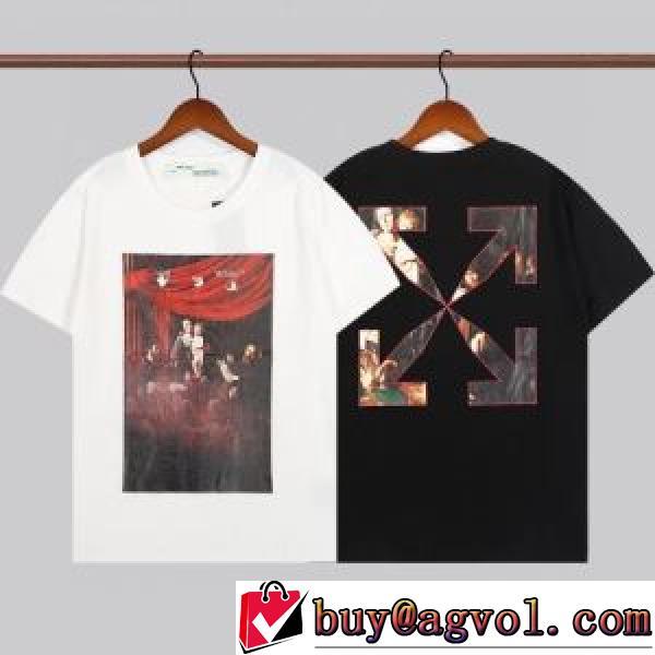オフホワイトコピーブランド 縦には伸びにくい ランキング1位 Off-White オフホワイト 2026新作 Tシャツ 2色可選 プリント 吸汗性に優れ