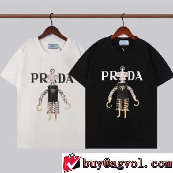 カッコいい印象を付ける プラダスーパーコピー 激安 収縮性のある プラダ PRADA 2026新作 Tシャツ 希少価値大！ラウンドネック 2色可選