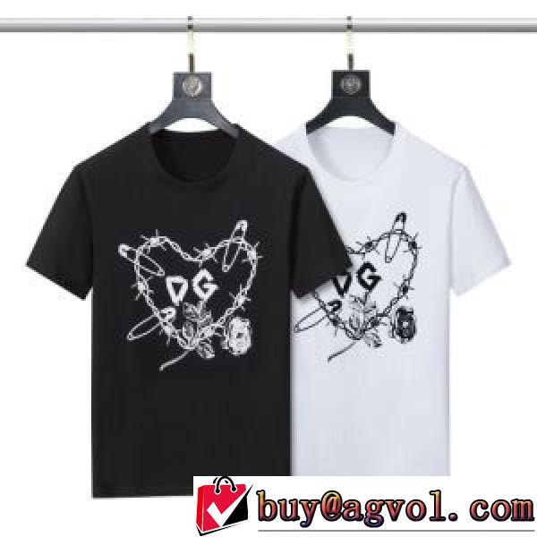 綿/コットン 2026新作 個性的 ドルチェ&ガッバーナスーパーコピー 半袖Tシャツ スタイリッシュな印象 2色可選 吸汗性に優れ ドルチェ＆ガッバーナ Dolce&Gabbana