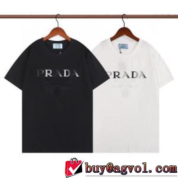 プラダ PRADA 注目のアイテム Tシャツプラダコピー 2色可選 ラウンドネック 2026新作 カッコいい印象を付ける プリント
