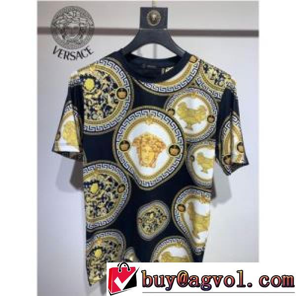 クールビズ ヴェルサーチブランド 偽物 通販 ヴェルサーチVERSACE ラウンドネック 半袖Tシャツ 2026新作 着心地抜群 プリント