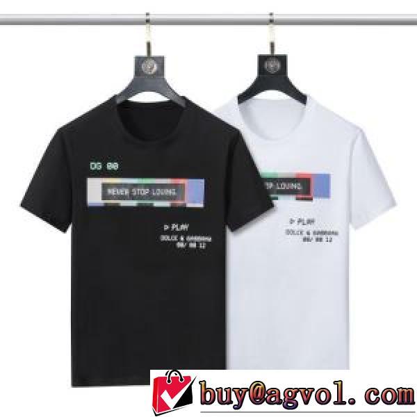 魅力ファッション 2色可選 2026新作 半袖Tシャツ ドルチェ&ガッバーナコピー ブランド プリント バリエーションに富む 柔らかい手触り 着回し度抜群