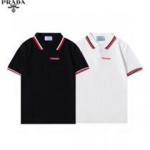 プラダ PRADA カッコいい印象を付ける ネックライン プラダコピー ブランド 2026新作 注目のアイテム 半袖ポロシャツ 2色可選 クールビズ