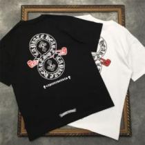 レジャー 半袖Tシャツ 2026新作 クロムハーツ プリント CHROME HEARTS オリジナル 通気性に優れた 豊富なサイズ  2色可選 クロムハーツスーパーコピー