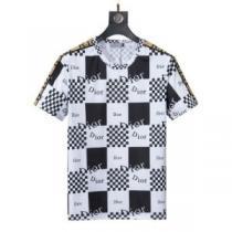 ラウンドネック 半袖Tシャツ ディオールスーパーコピー 格子縞 2026新作 ディオール DIOR レイヤード風 バリエーションに富む 高品質 人気