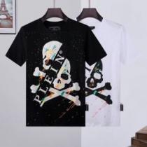 オリジナル 2026新作 プリント 半袖Tシャツ 自然な肌触り フィリッププレイン PHILIPP PLEIN 人気 ランキング フィリッププレインコピーブランド 2色可選