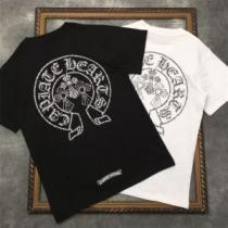 2026新作 クロムハーツブランド コピー 男女兼用 2色可選 ラウンドネック 半袖Tシャツ プリント 収縮性のある 優しいフィット感 スタイリッシュな印象