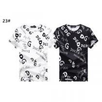 ラウンドネック プリント 半袖Tシャツ 吸汗性に優れ 肌に馴染みやすい 2色可選 薄手 2026新作 ドルチェ&ガッバーナスーパーコピー