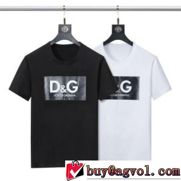 ラウンドネック 半袖Tシャツ 2026新作 ドルチェ&ガッバーナブランドコピー 落ち着いた感覚 2色可選 着心地満点 通気性に優れた