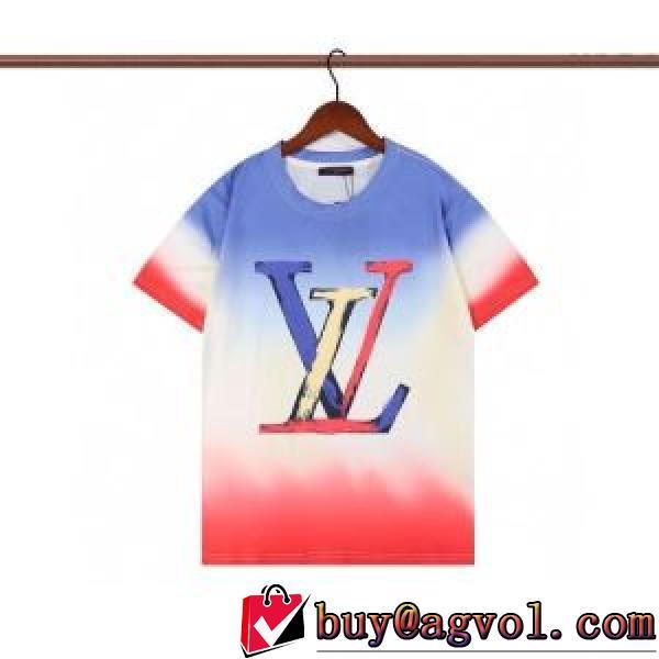 ラウンドネック 半袖Tシャツ 希少価値大！配色切替 収縮性のある 着回し度抜群 ルイ ヴィトンブランド コピー 2026新作