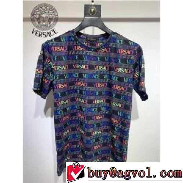 スタイリッシュな印象 2026新作 半袖Tシャツ 長く愛用できる ヴェルサーチブランド 偽物 通販 ラウンドネック