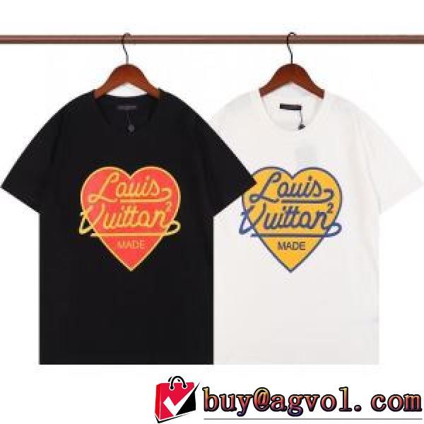 希少価値大！2色可選 半袖Tシャツ プリント 縦には伸びにくい 縦には伸びにくい 2026新作 ルイ ヴィトンスーパーコピー 激安