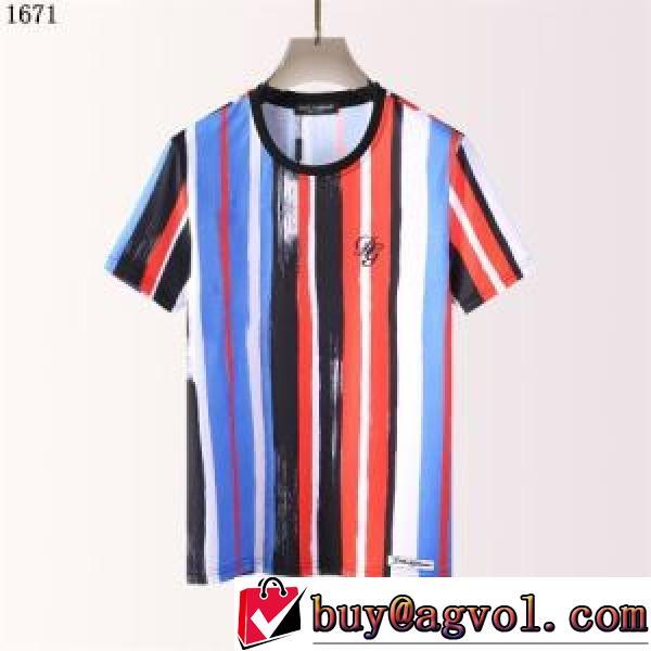 2026新作 ストライプ 半袖Tシャツ ドルチェ&ガッバーナスーパーコピー 魅力ファッション カラーラインナップ カジュアル