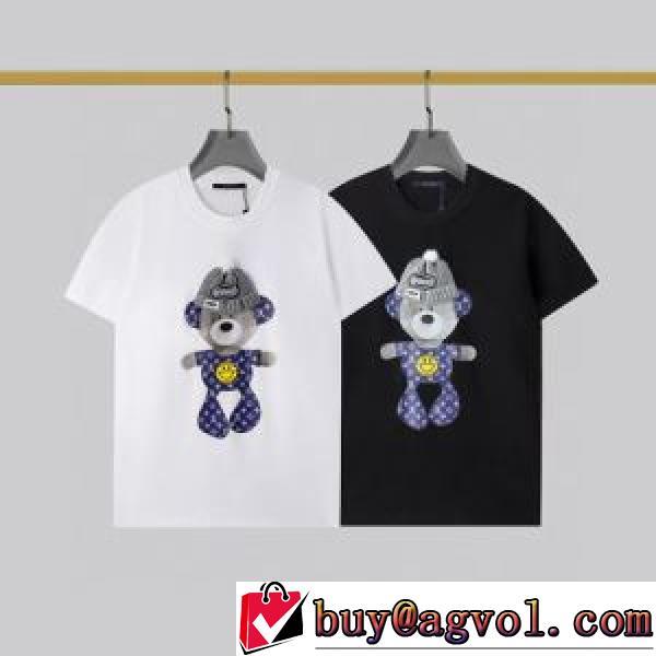 2色可選 2026新作 ラウンドネック 半袖Tシャツ 男女兼用 刺繍使い オリジナル 自然な肌触り 耐久性のある ルイ ヴィトンコピー