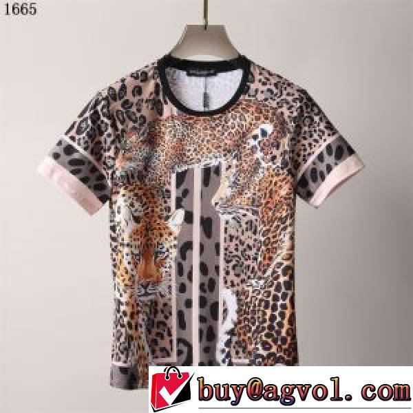 ファション性の高い ラウンドネック プリント 半袖Tシャツ ドルチェ&ガッバーナブランド 偽物 通販 2026新作 超目玉 吸汗性に優れ
