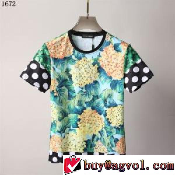 ドルチェ&ガッバーナブランド コピー 柔らかい手触り カラーラインナップ ラウンドネック プリント 半袖Tシャツ 2026新作