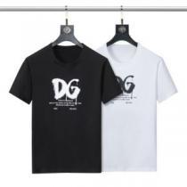 2色可選 半袖Tシャツ 綿/コットン 頑丈な素材 乾きやすい 2026新作 縦には伸びにくい ファション性の高い ドルチェ&ガッバーナスーパーコピー