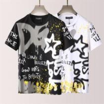 2026新作 2色可選 プリント 半袖Tシャツ 通気性に優れた レイヤード風/重ね着風 超目玉 サイズ豊富 ドルチェ&ガッバーナスーパーコピー