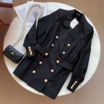 2026 バルマン BALMAIN コート レディース 秋 冬 ミディアム丈 冬コート アウター 折り襟 無地 着痩せ 体型カバー お洒落 きれいめ 上品 通勤 
