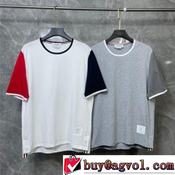 ラックスした雰囲気 お洒落な存在感  2026春夏 ラウンドネック 半袖Tシャツ トムブラウンスーパーコピー 肌に馴染みやすい 2色可選