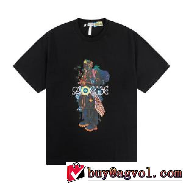 ロエベ偽物ブランド 2色可選 雑誌掲載アイテム 収縮性のある 2026春夏 半袖Tシャツ 肌に馴染みやすい ロエベスーパーコピー