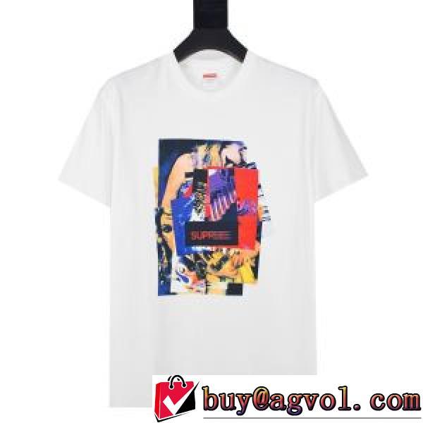 ファッション 人気 2026春夏 シュプリームブランド コピー 半袖Tシャツ ラウンドネック  Supreme Stack Tee 22ss 通気性に優れた 2色可選 デザイン性の高い