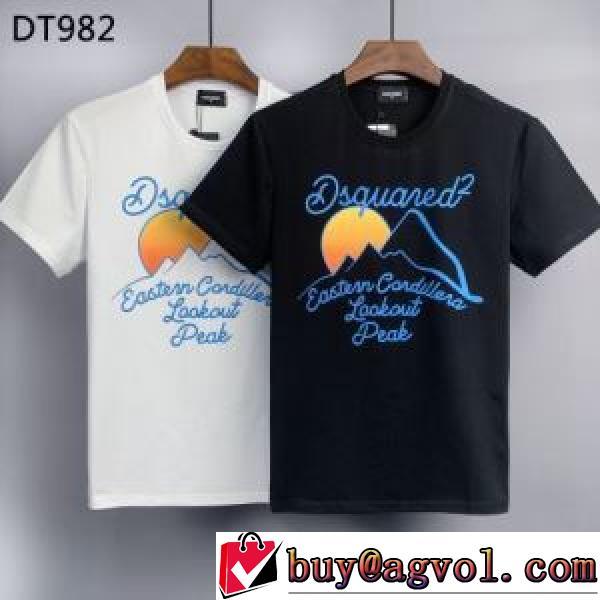 半袖Tシャツ 2色可選 通気性に優れた 大人気再登場 収縮性のある ディースクエアードコピーブランド 2026新作