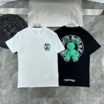 ラウンドネック 半袖Tシャツ 2色可選 存在感のある クロムハーツコピー ブランド 収縮性のある 2026新作