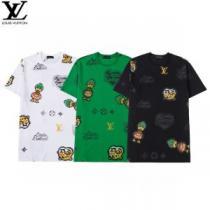 2026春夏 強い魅力を感じる一枚 ラウンドネック プリント 半袖Tシャツ 3色可選 着心地満点 ルイ ヴィトンブランド コピー