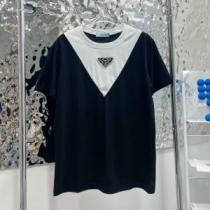 プラダコピーブランド 主役になる存在感 半袖Tシャツ 2022春夏 柔らかい手触り デザイン性の高い